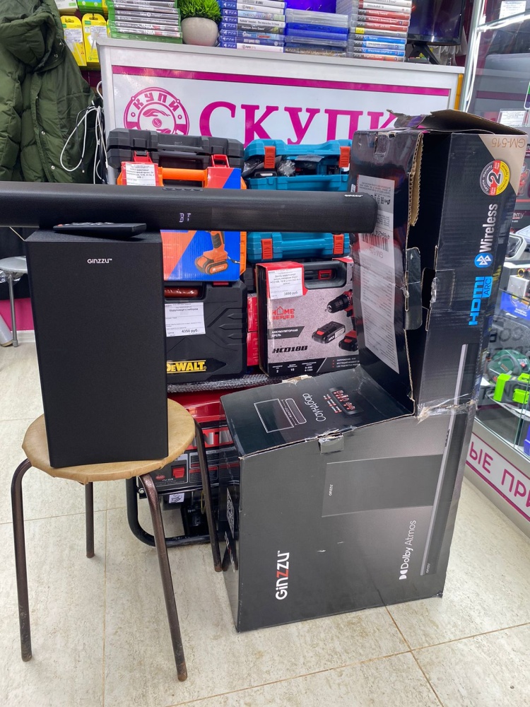 Cаундбар 3.1.2 Dolby Atmos с беспроводным сабвуфером Ginzzu GM-515